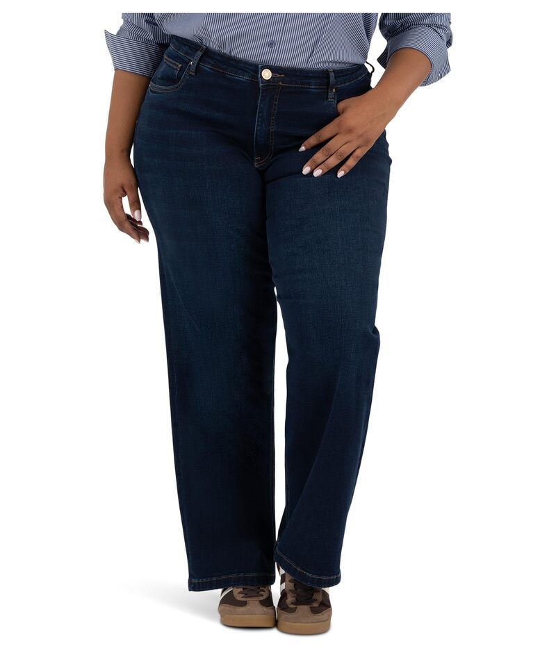 カットフロムザクロス レディース ボトムス デニムパンツ ワイドレッグ プラスサイズ KUT from the Kloth Plus Jean High Rise Wide Leg Clean Hem