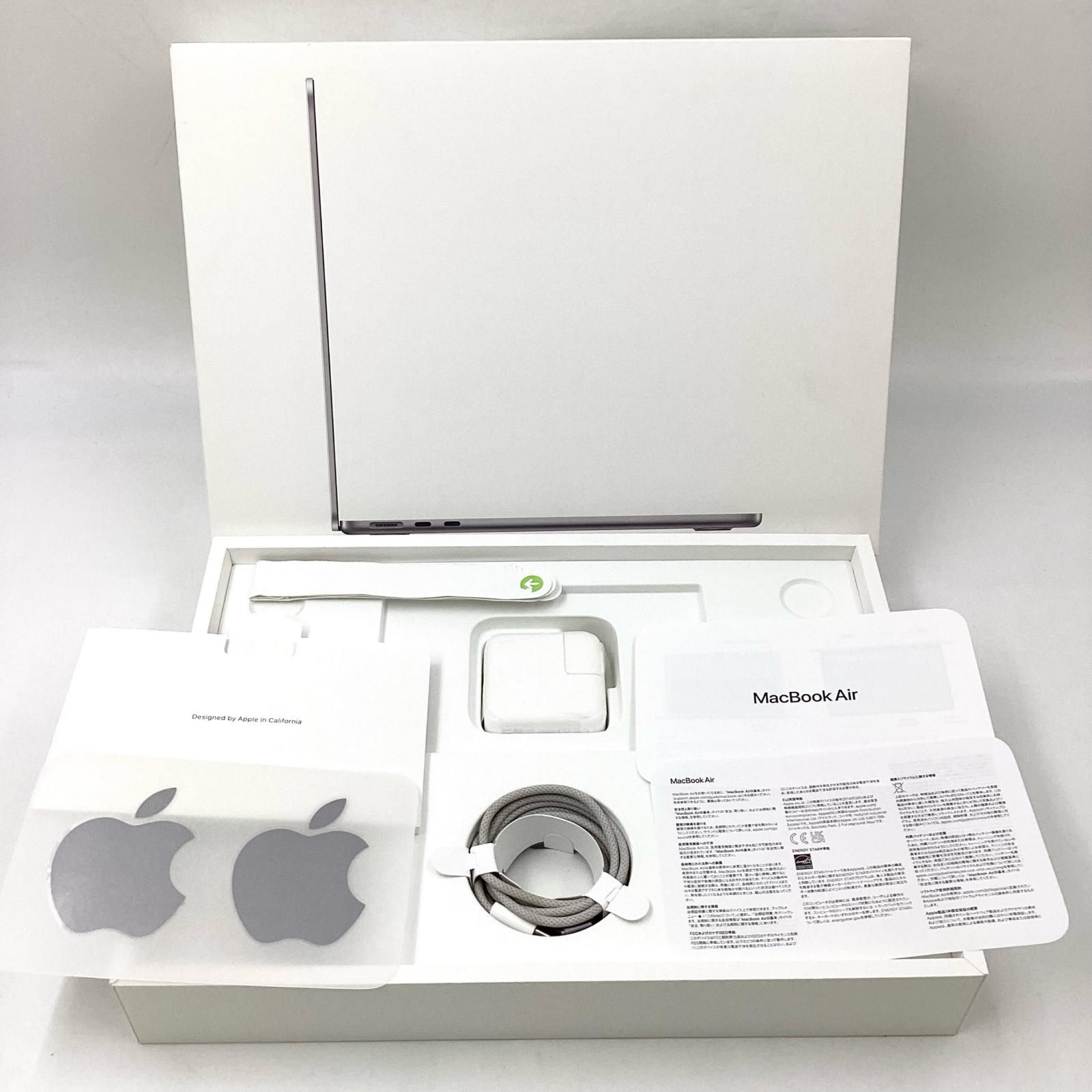 【全額返金保証】【最速発送】Apple MacBook Air 13.6インチ 2024 Apple M3 8GB 256GB スペースグレイ 95.2% 美品 動作確認済