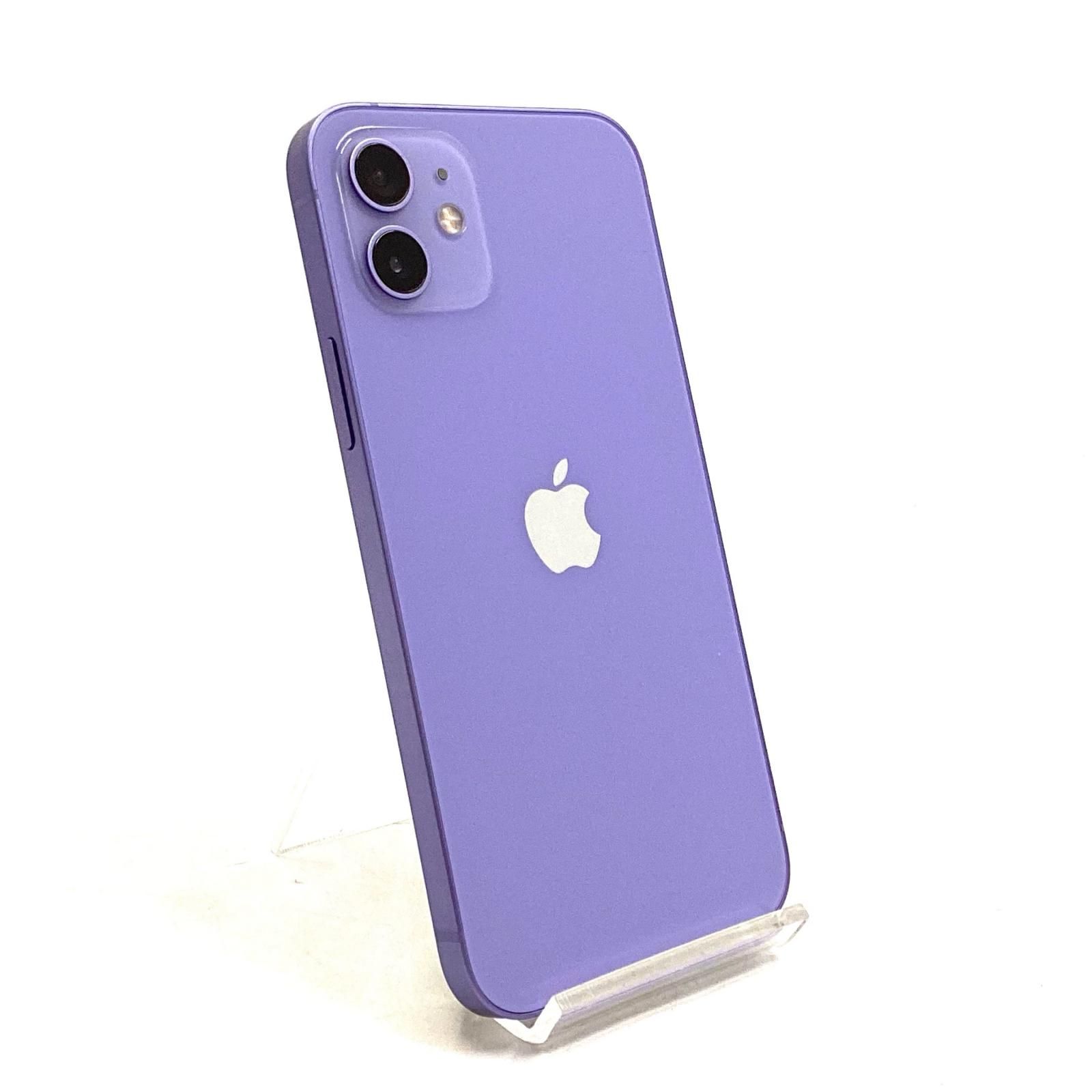 【全額返金保証】【最速発送】 iPhone 12 64GB パープル Softbank SIMフリー 白ロム 動作確認済 79%
