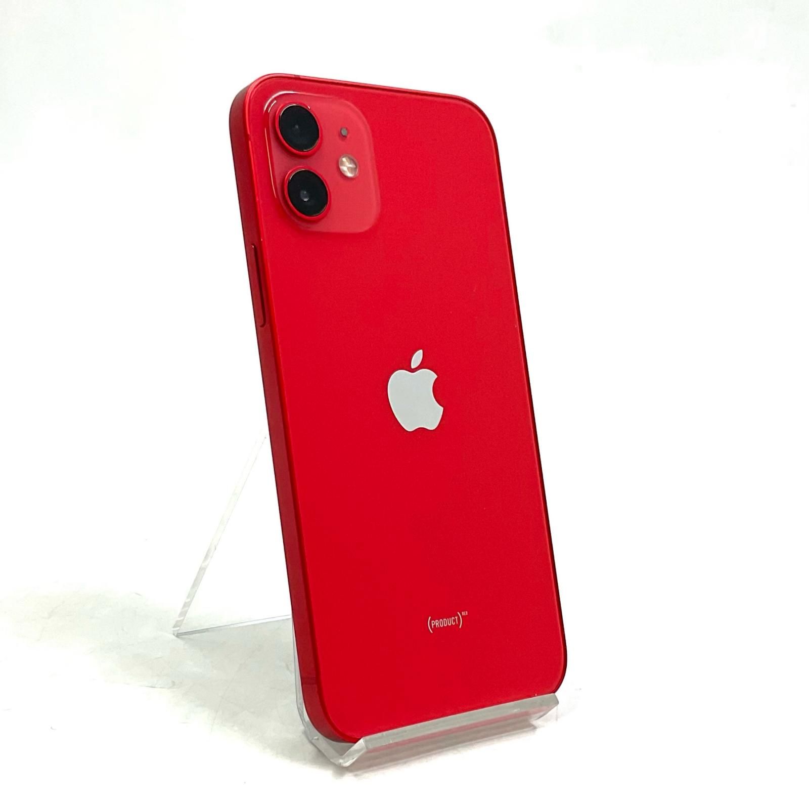 【全額返金保証】【最速発送】 iPhone 12 64GB (PRODUCT)RED au SIMフリー 白ロム 動作確認済 80%