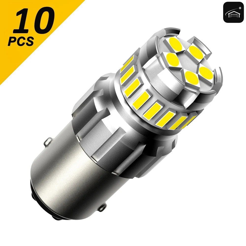 10個入り T20 S25 1156 1157 P21/5W LED ホワイト 7443 W21 5W BAY15D LEDランプ DRL パーキングブレーキストップテールライトバルブ カー