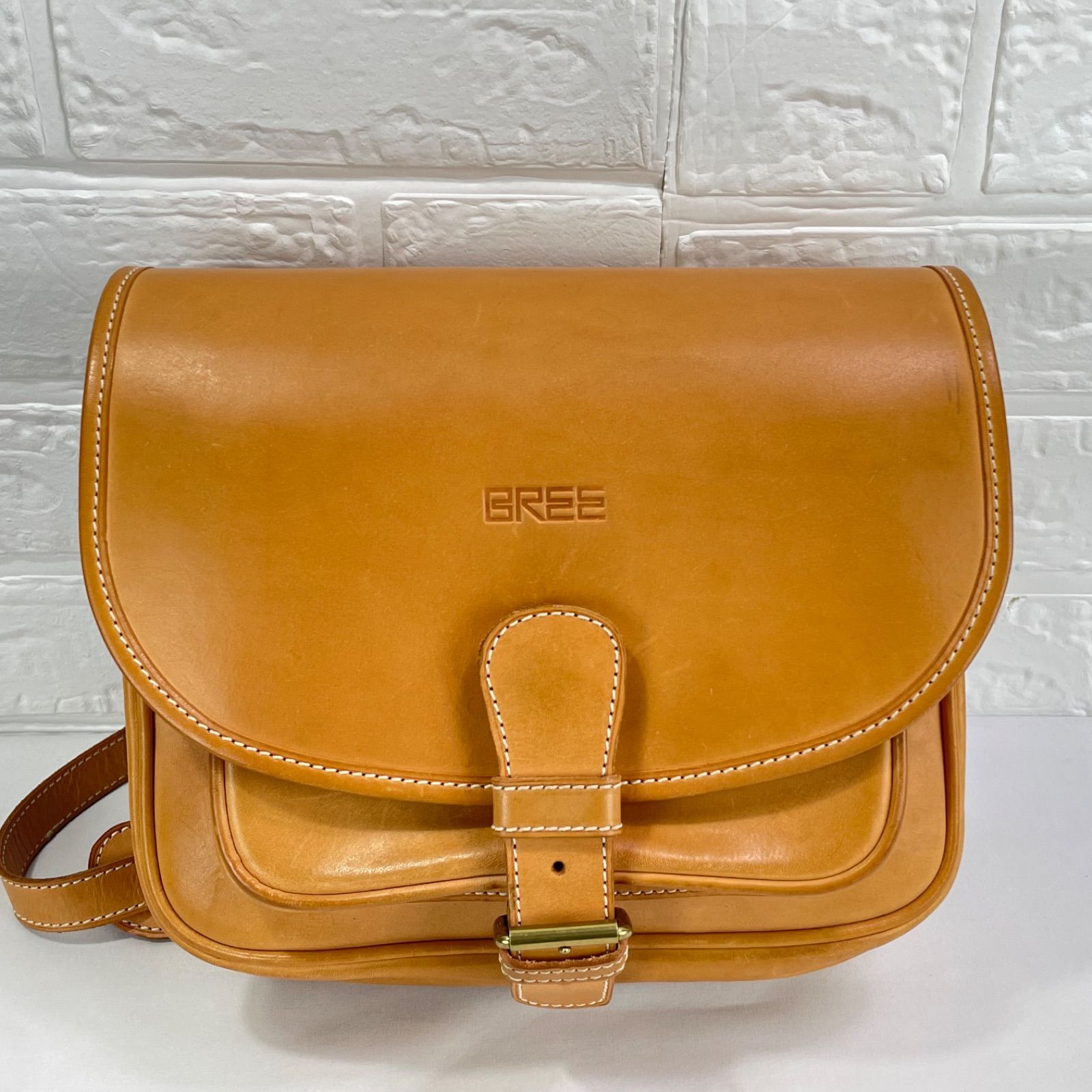 極美品】BREE ブリー ショルダーバッグ 斜め掛け ヌメ革 本革