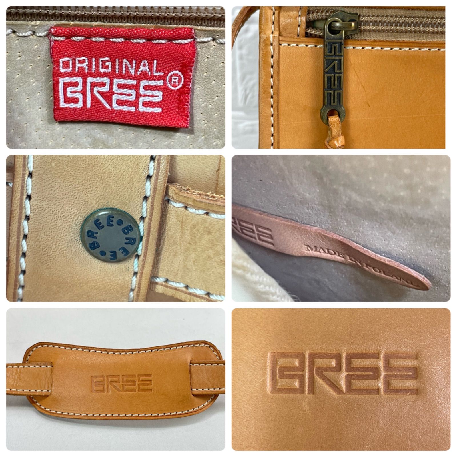 【極美品】BREEブリー 総ヌメ革 ショルダーバック 極美品】BREE ブリー ショルダーバッグ 斜め掛け ヌメ革 本革