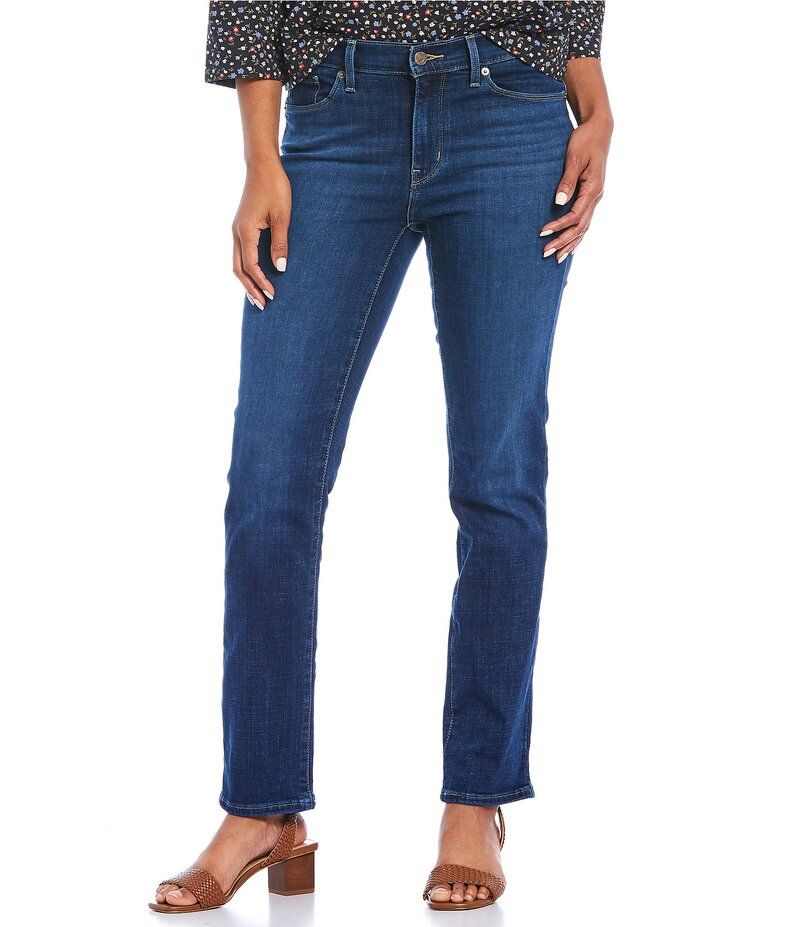 リーバイス レディース ボトムス デニムパンツ ストレート デニム ジーンズ LevisR Classic Straight Leg Mid Rise Stretch Denim Jeans Dark