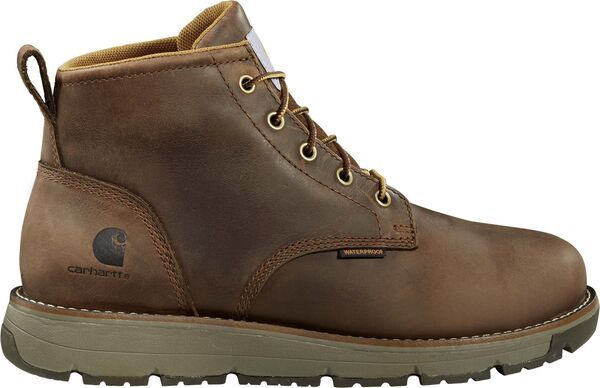 カーハート メンズ シューズ ブーツ・レインブーツ Tシャツ Carhartt Mens Millbrook 5 Waterproof Steel Toe Wedge Work Boots Brown