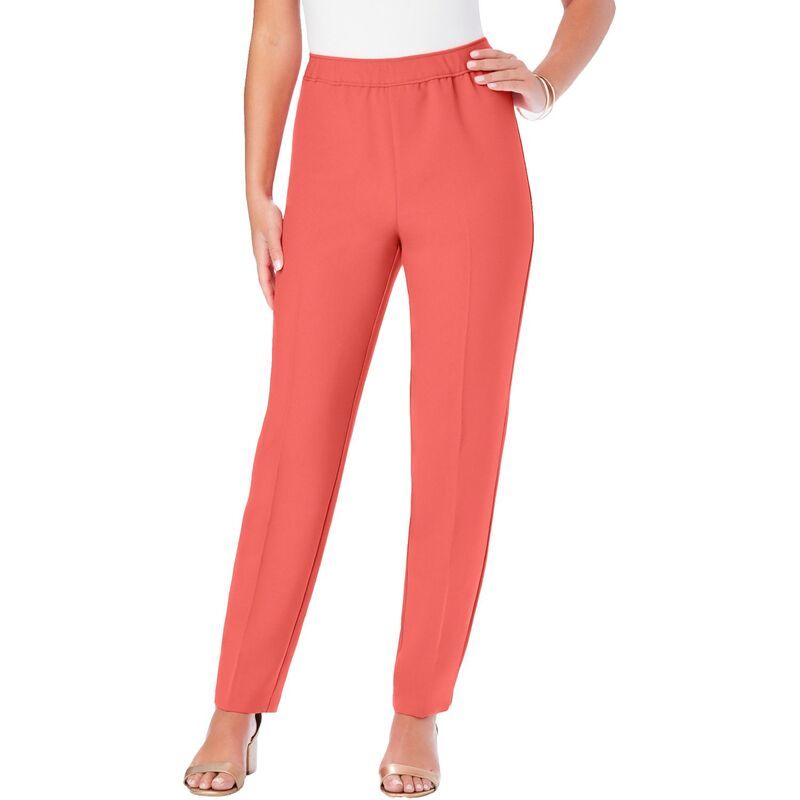 ロアマンズ レディース ボトムス カジュアルパンツ プラスサイズ Roamans Womens Plusize Classic Bend Over Pant Sunset Coral コーラル