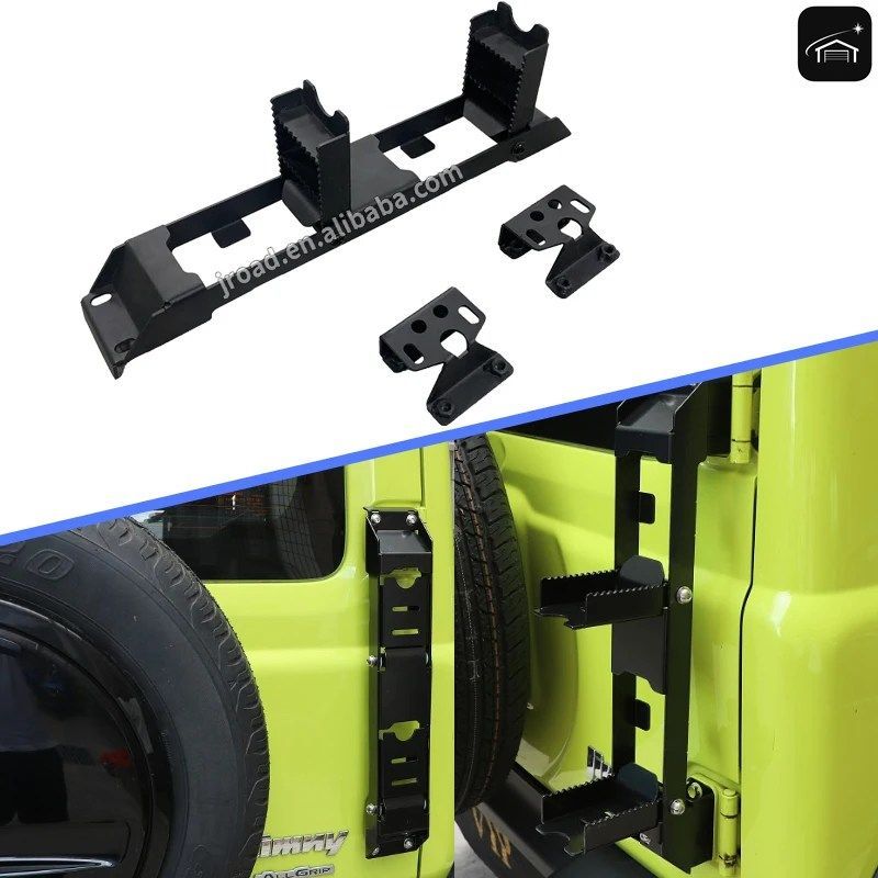 テールゲートヒンジラダー折りたたみ式ペッド ジムニー JB64 シエラ JB74 JC74 2019-2025 リアドアアイアンラダー 3/5ドア