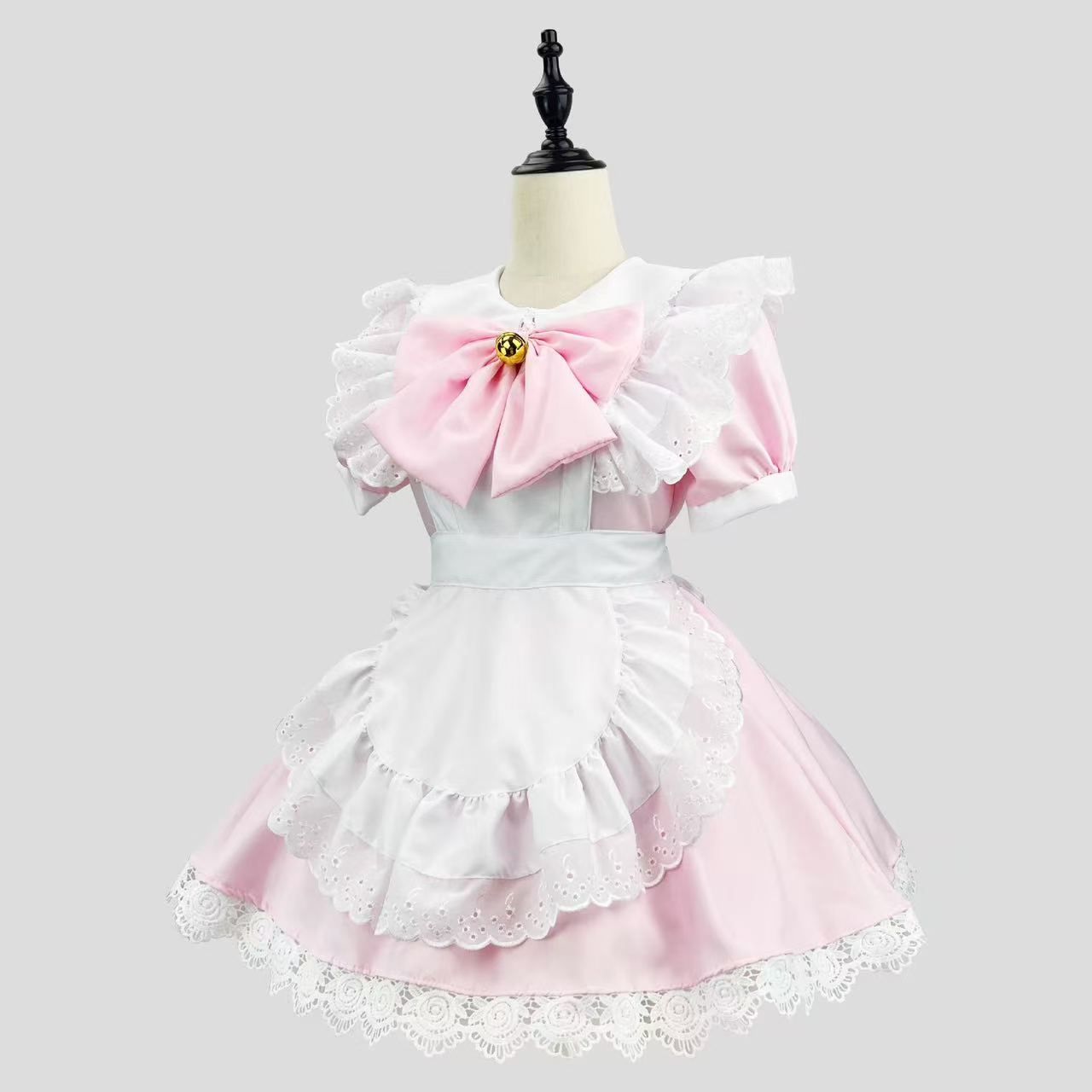 甘いピンククラシックメイド服 ヘッドバンド付き ロリータ コスプレ衣装