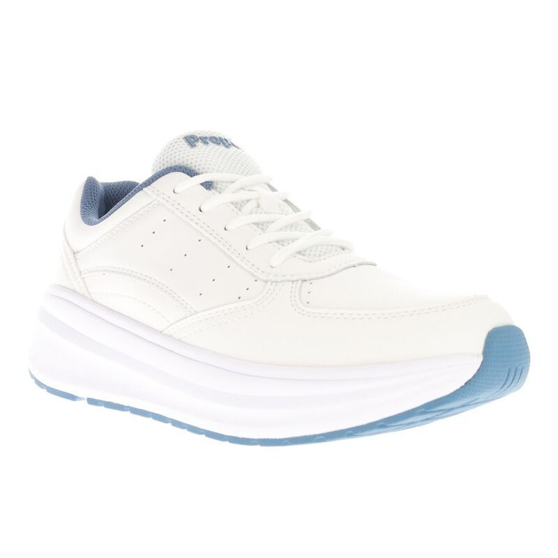 プロペット レディース シューズ スニーカー レザー Propet Ultima Womens Leather Sneakers White Denim ホワイト