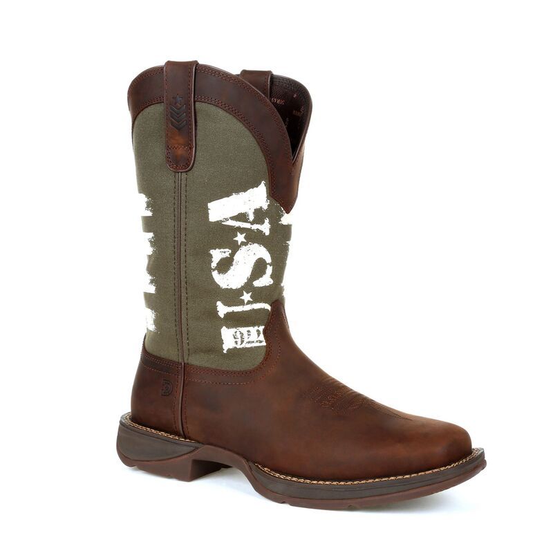ドゥランゴ メンズ シューズ ブーツ・レインブーツ Rebel By Durango USA Mens Western Boots Brown And Army Green グリーン