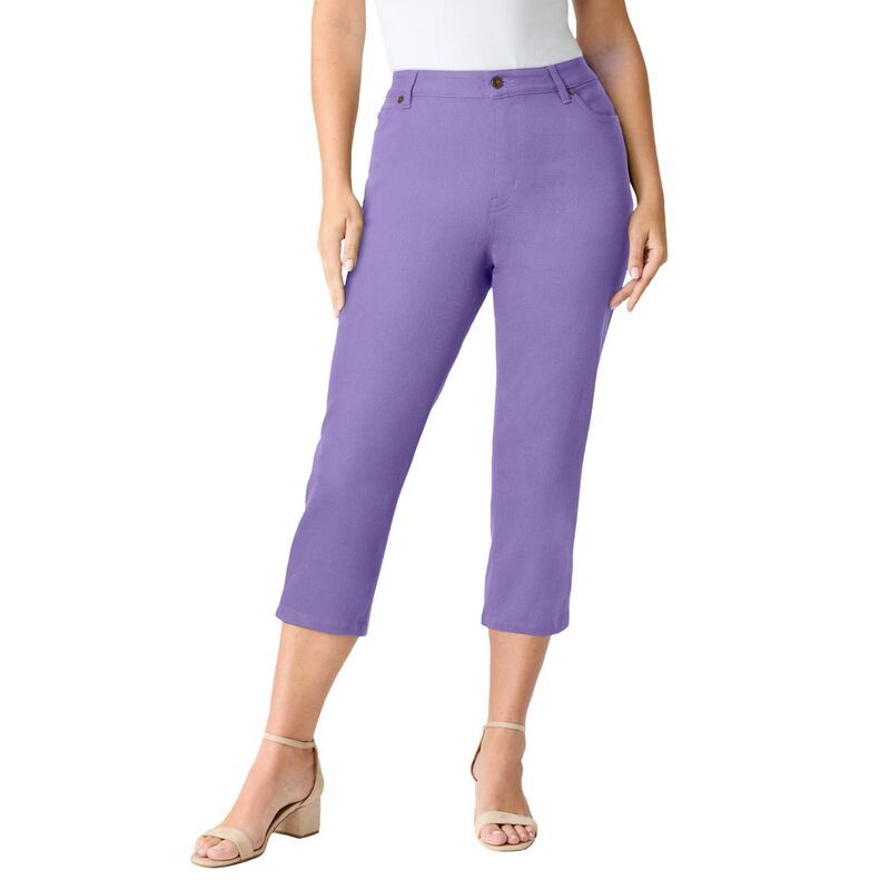 ロアマンズ レディース ボトムス カジュアルパンツ プラスサイズ キャップ Roamans Womens Plusize Classic Stretch Capri Jean Vintage Lave