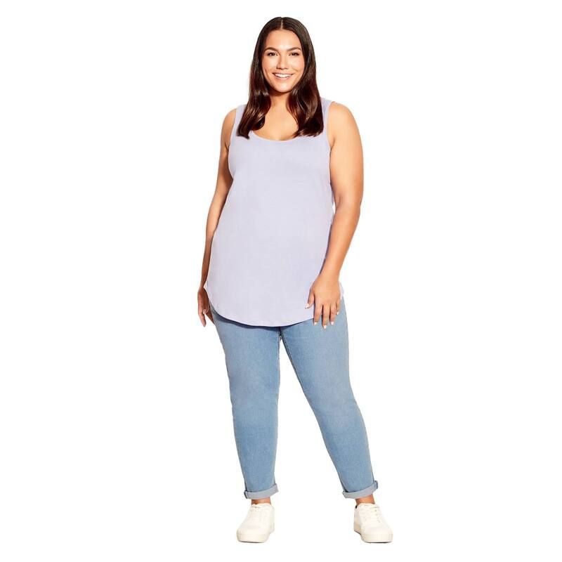 アベニュー レディース ボトムス デニムパンツ プラスサイズ プチ Avenue Womens Plusize Petite Denim Girlfriend Stretch Jean Light W