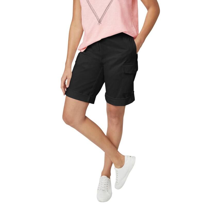 Ellos レディース ボトムス ハーフパンツ・ショーツ プラスサイズ ショートパンツ ellos Plusize Convertible Cargo Shorts Black ブラック