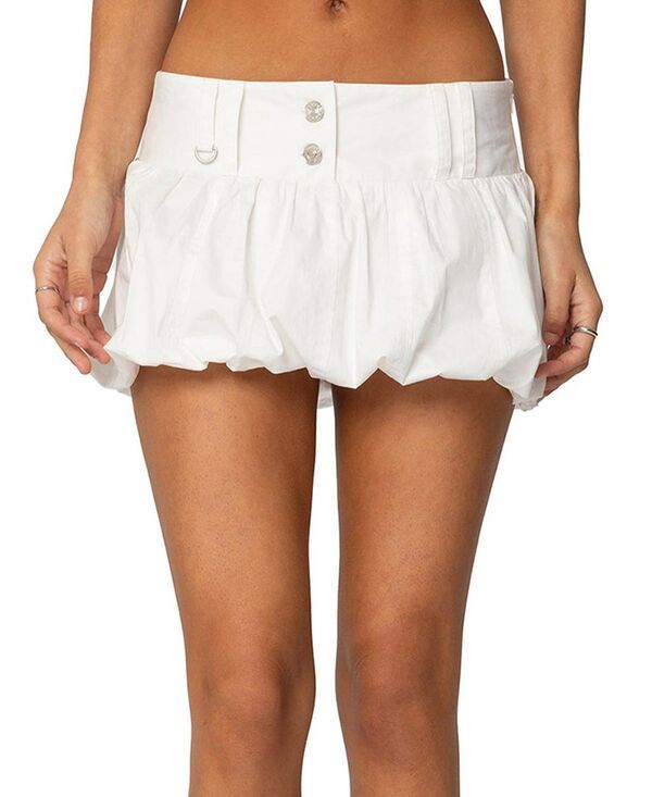 アディクテッド レディース ボトムスカート ミニ Edikted Emersyn Bubble Mini Skirt White ホワイト