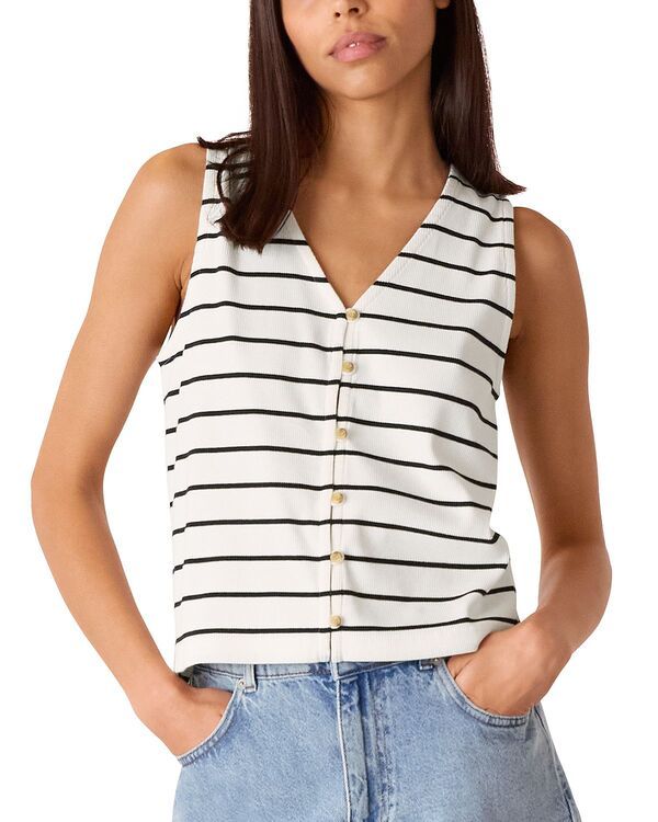 ホイッスルズ レディース トップス タンクトップ Whistlestriped Button Frontank Top Multicolor マルチカラー