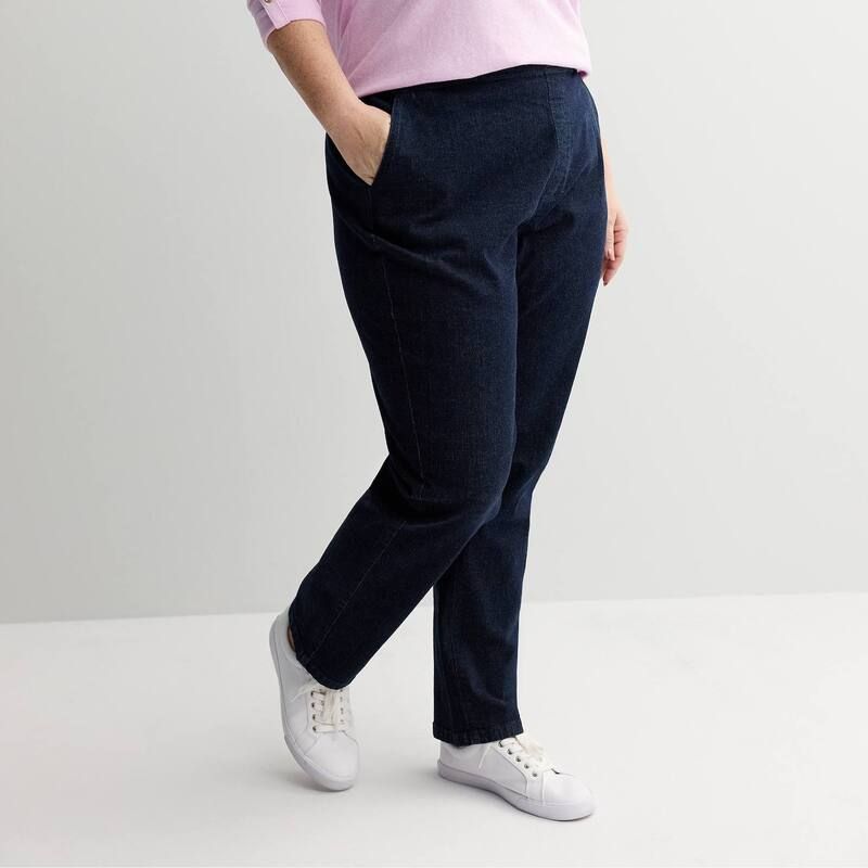 クロフト＆バロー レディース ボトムス デニムパンツ ストレート プラスサイズ Plusize Croft Barrow Straight Leg Denim PullOn Pants Rinse W