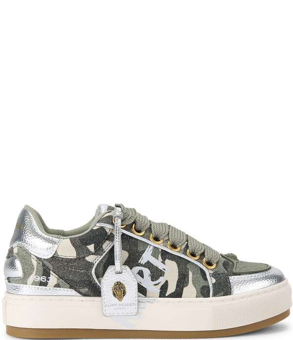 カートジェイガーロンドン レディース ボトムス カジュアルパンツ プラットフォーム スニーカー ロゴ Kurt Geiger London Southbank Tag Logornament Camo