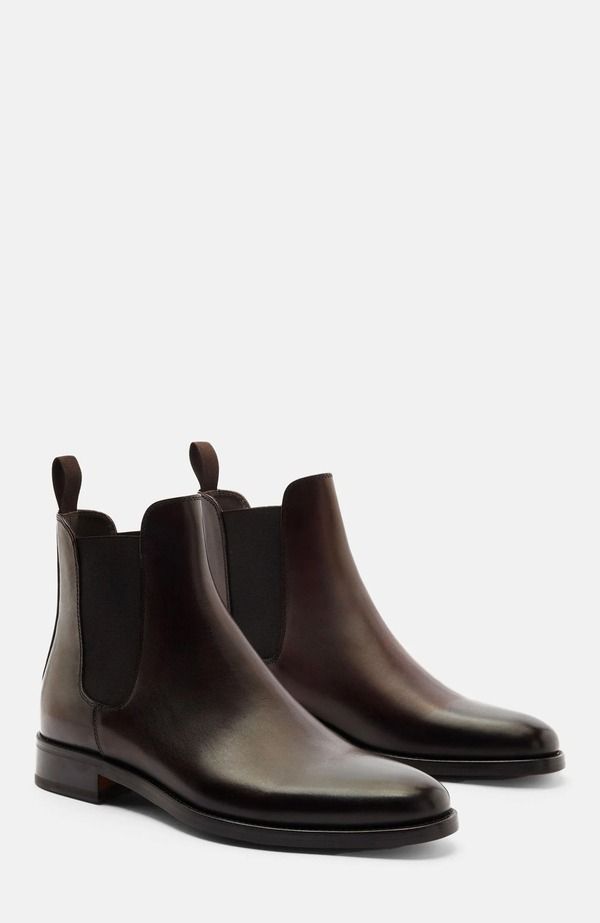 スカロッソ メンズ シューズ ブーツ・レインブーツ チェルシーブーツ チェルシー SCAROSSO Enzo Chelsea Boots Dark Brown Calf ブラウン
