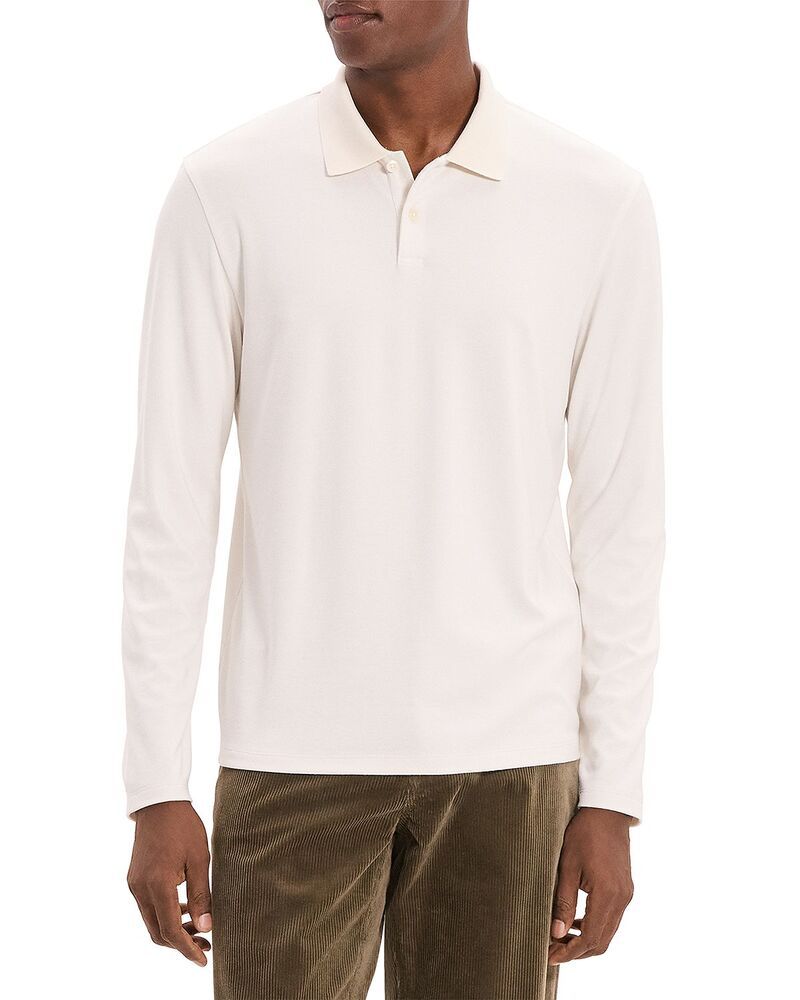 セオリー メンズ トップス ポロシャツ Theory Goris Long Sleeve Polo Shirt Winter Ivory アイボリー
