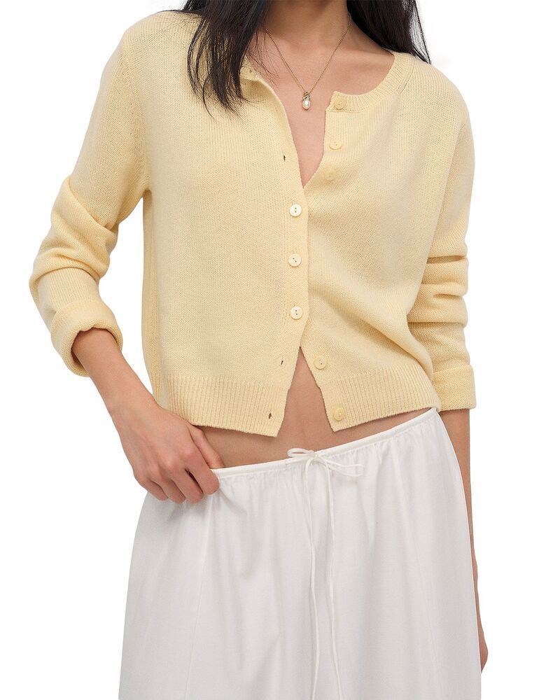 リフォーメーション レディース アウター カーディガン Reformation Clara Cashmere Crew Cardigan Parmesan