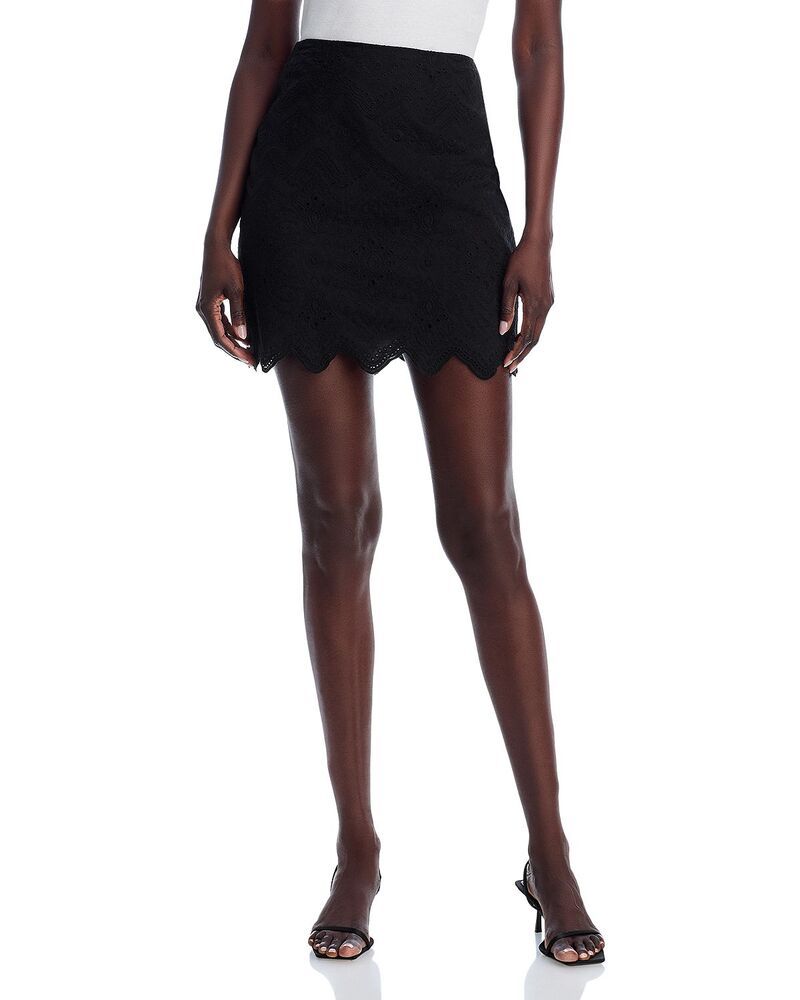 アクア レディース ボトムスカート ミニ AQUA Eyelet Mini Skirt Exclusive Black ブラック