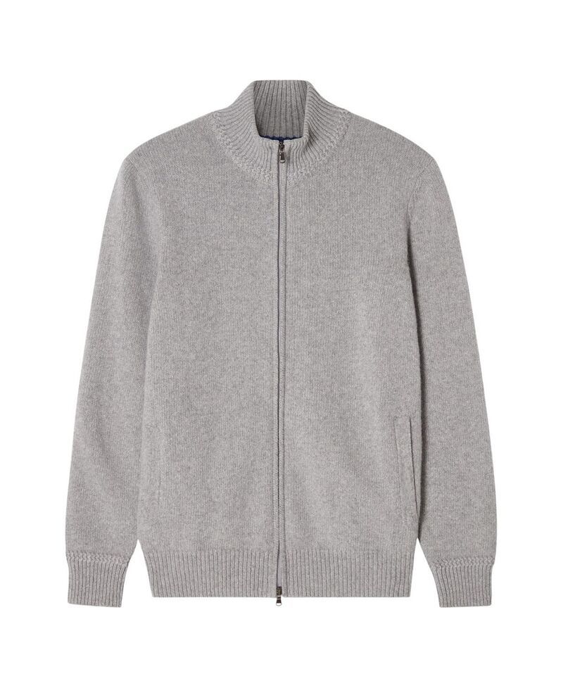 ロバート タルボット メンズ アウター ニット・セーター Robertalbott Graham Cashmere Blend Full Zip Sweater Light Gray グレー