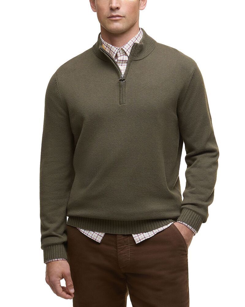 バブアー メンズ アウター ニット・セーター ハーフジップ Barbour Kelson Half Zip Knitted Jumper Sweater Olive オリーブ