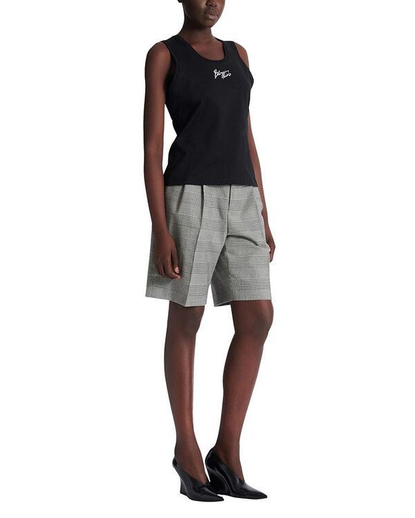 バルマン レディース トップス タンクトップリント Relaxed Tank Top With Balmain Paris Brush Print Black ブラック
