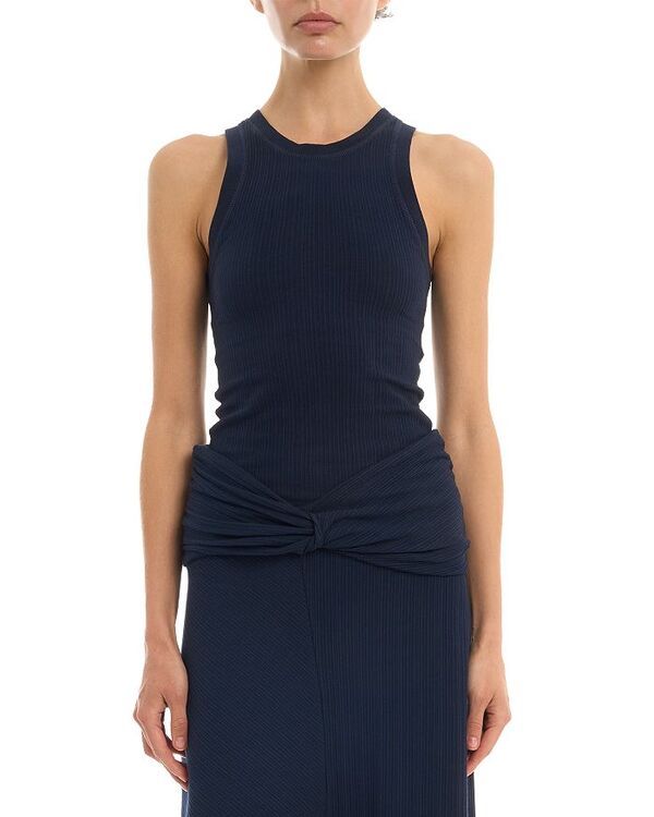 ヴィクトリア ベッカム レディース トップス タンクトップ リブ Victoria Beckham Ribbed Tank Top Navy ネイビー