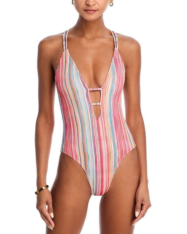 レイミー ブルック レディース 水着 上下セット Ramy Brook Marina One Piece Swimsuit Vivid Orange Stripe オレンジ