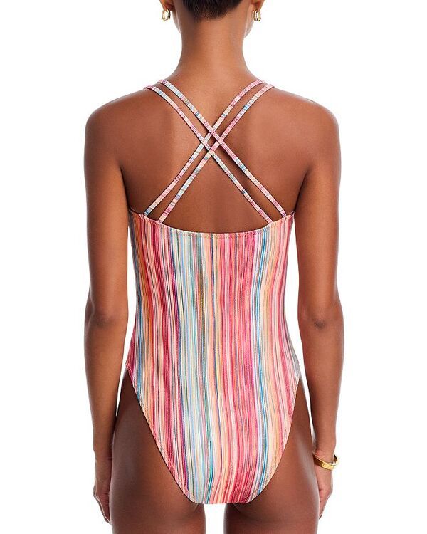 レイミー ブルック レディース 水着 上下セット Ramy Brook Marina One Piece Swimsuit Vivid Orange Stripe オレンジ