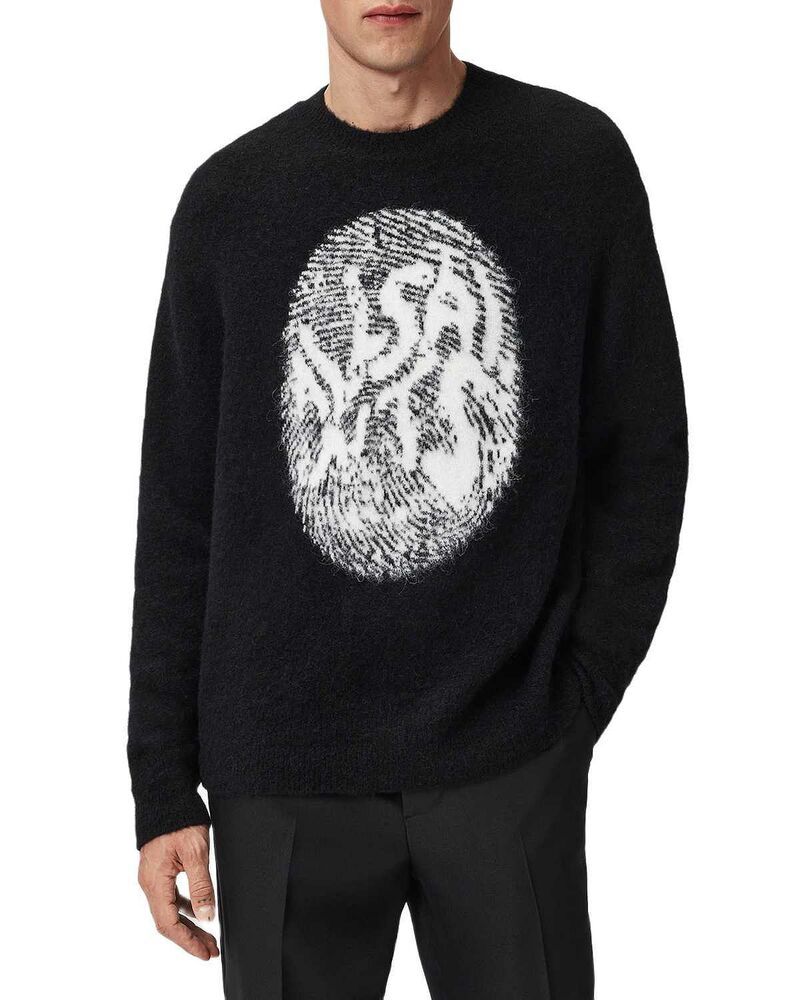 オールセインツ メンズ アウター ニット・セーター クルーネック ALLSAINTS Ridges Oversized Crewneck Sweater BlackEcru エクリュ 27,972円