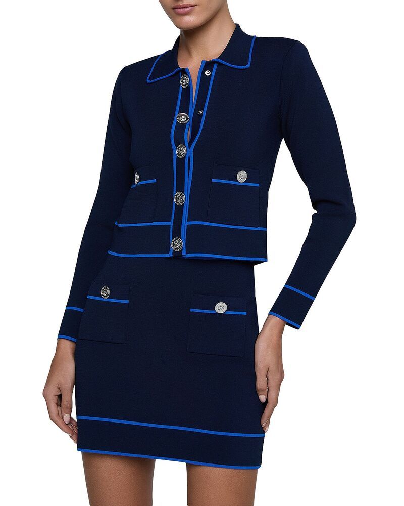 ラジャンス レディース アウター カーディガン コントラスト LAGENCE Tala Contrastrim Cardigan MidnightPop Blue ブルー