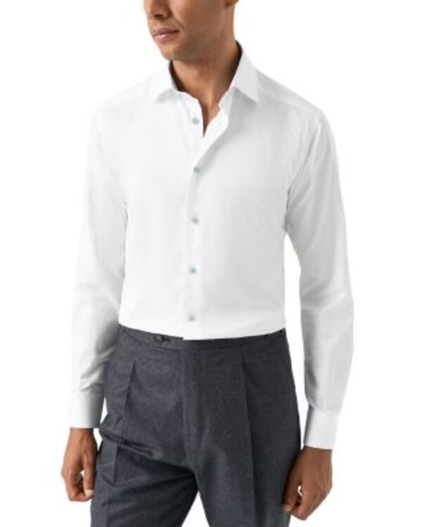 エトン メンズ トップス シャツ スリムフィット フラワー柄 フラワー Eton Signature Twill Solid Slim Fit Dresshirt with Floral Detail 34,970円