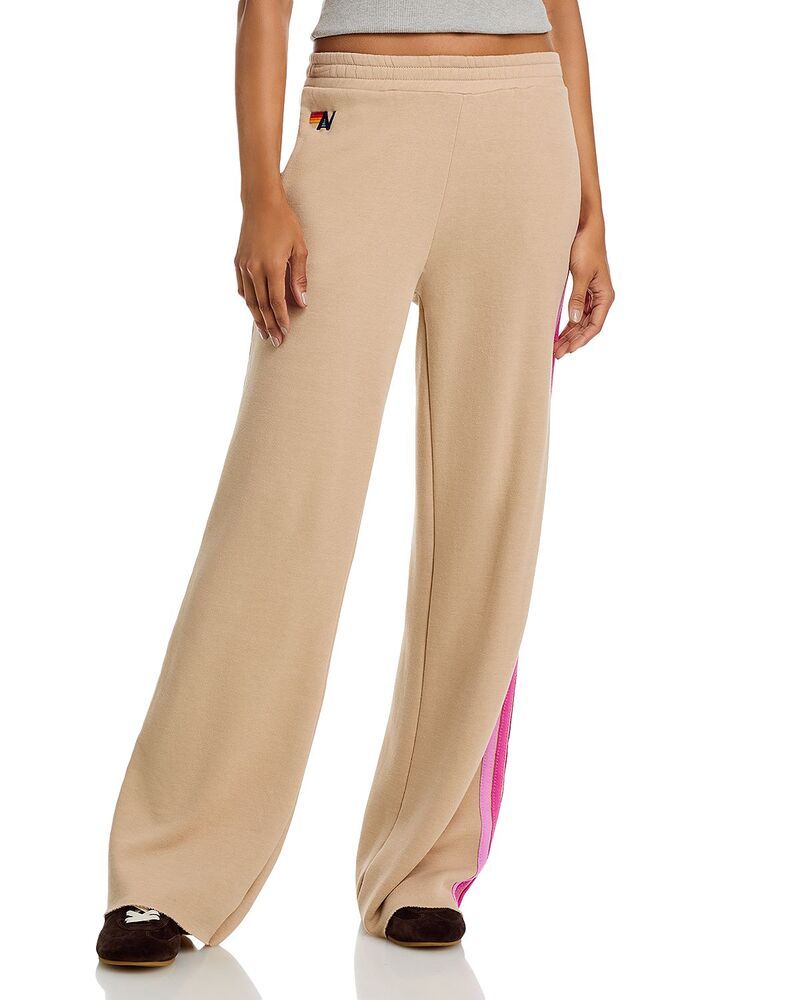 アヴィエイターネイション レディース ボトムス カジュアルパンツ ワイドレッグ Aviator Nation Side Stripe Wide Leg Pantsand Pink ピンク