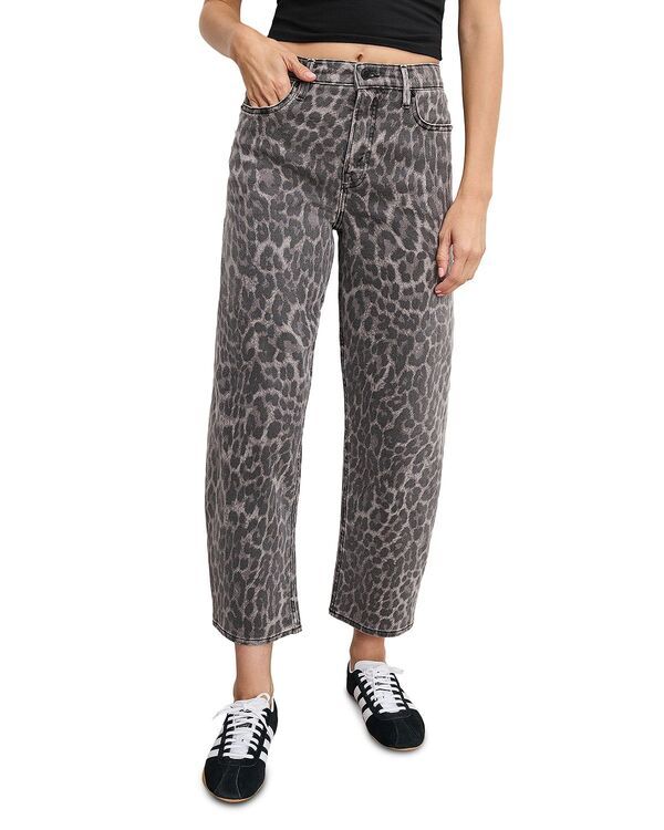 グッドアメリカン レディース ボトムス デニムパンツ ジーンズ Good American Good Standard Barrel Jeans Lucky Leopard Gray Lucky Le