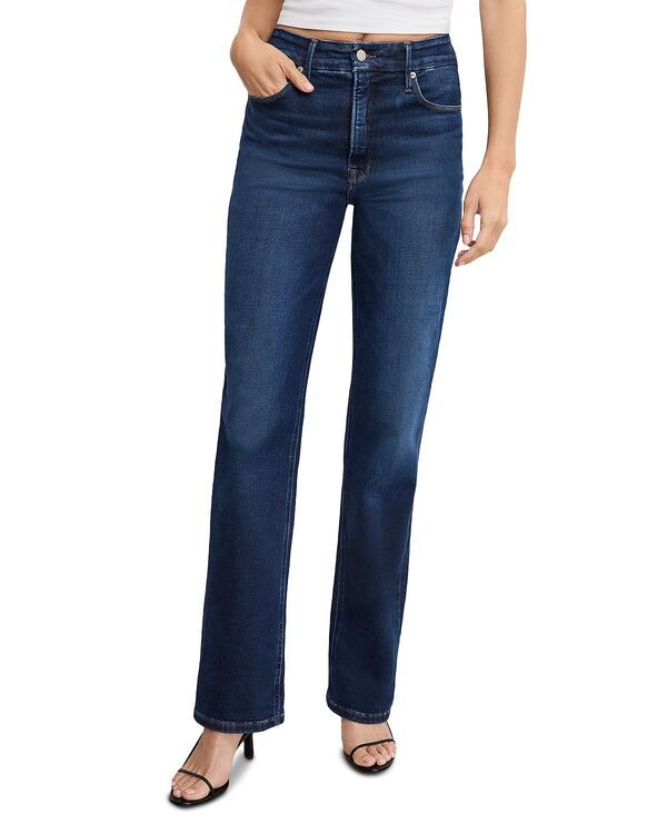 グッドアメリカン レディース ボトムス デニムパンツ ジーンズ Good American Softech Good True High Rise Straight Jeans indigo572 I