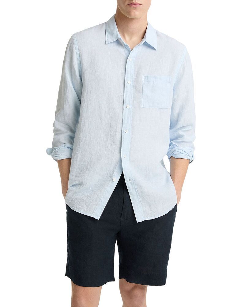 ヴィンス メンズ トップス シャツ レギュラーフィット リネン Vince Regular Fit Linen Shirt RainwaterOptic White ホワイト