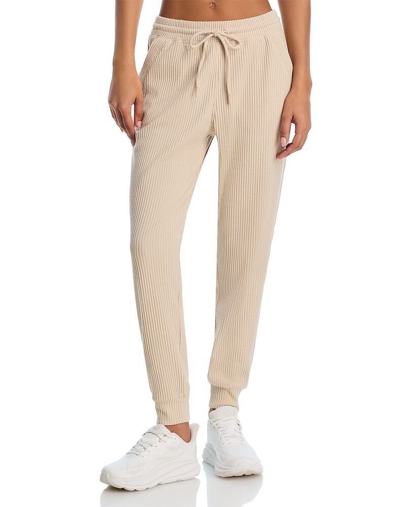 アクア レディース ボトムス カジュアルパンツ ジョガーパンツ AQUA Brushed Rib Joggers Exclusive Beige ベージュ