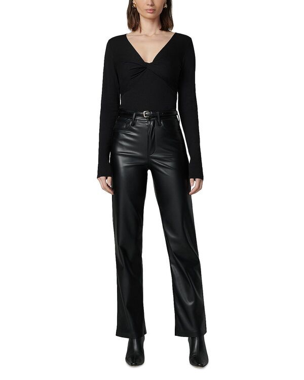 ジョーズジーンズ レディース ボトムス デニムパンツ レザー フェイクレザー Joes Jeans The Margot Faux Leather Straight Jeans Black ブラック