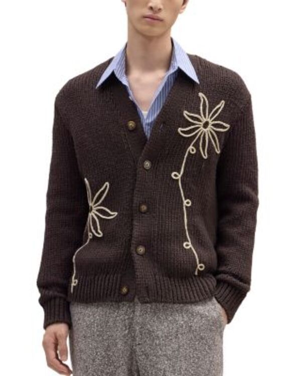 NN07 メンズ アウター カーディガン NN07 Mika Flower 6620 Cardigan Dusky Port