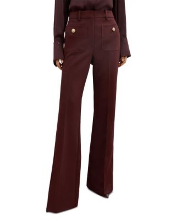 レイス レディース ボトムス カジュアルパンツ REISS Parisa Flare Pants Dark Red レッド