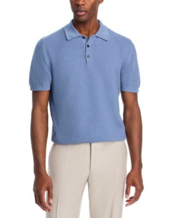 カナーリ メンズ トップス ポロシャツ コットン ニット Canali Cotton Textured Knit Polo Shirt Navy ネイビー