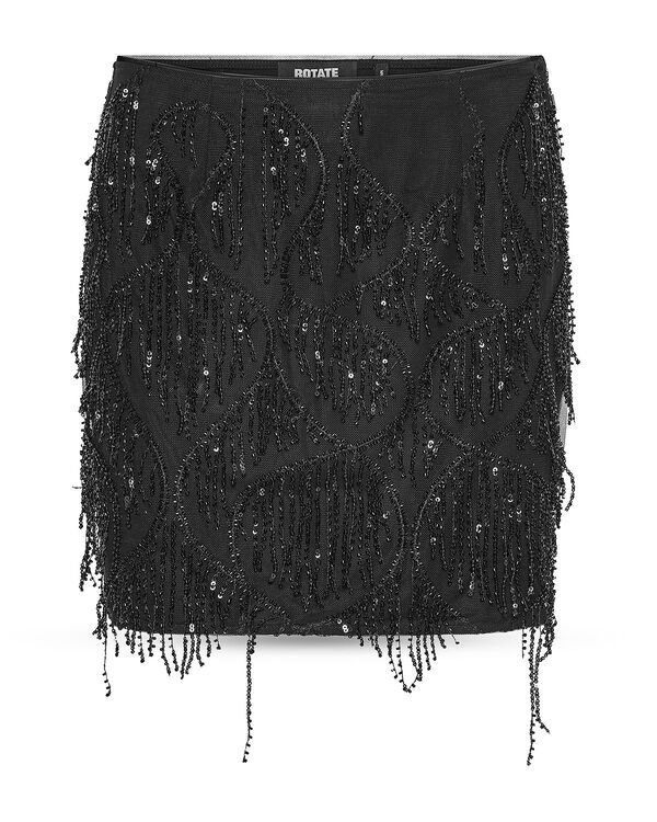 ローテート レディース ボトムスカート ミニ スパンコール ROTATE Sequins Mini Skirt Black ブラック