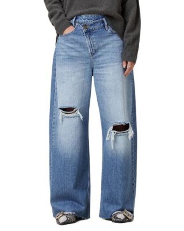 オールセインツ レディース ボトムス デニムパンツ ワイドレッグ ジーンズ ALLSAINTS Aki Crossover High Rise Wide Leg Jeans in Light Indi