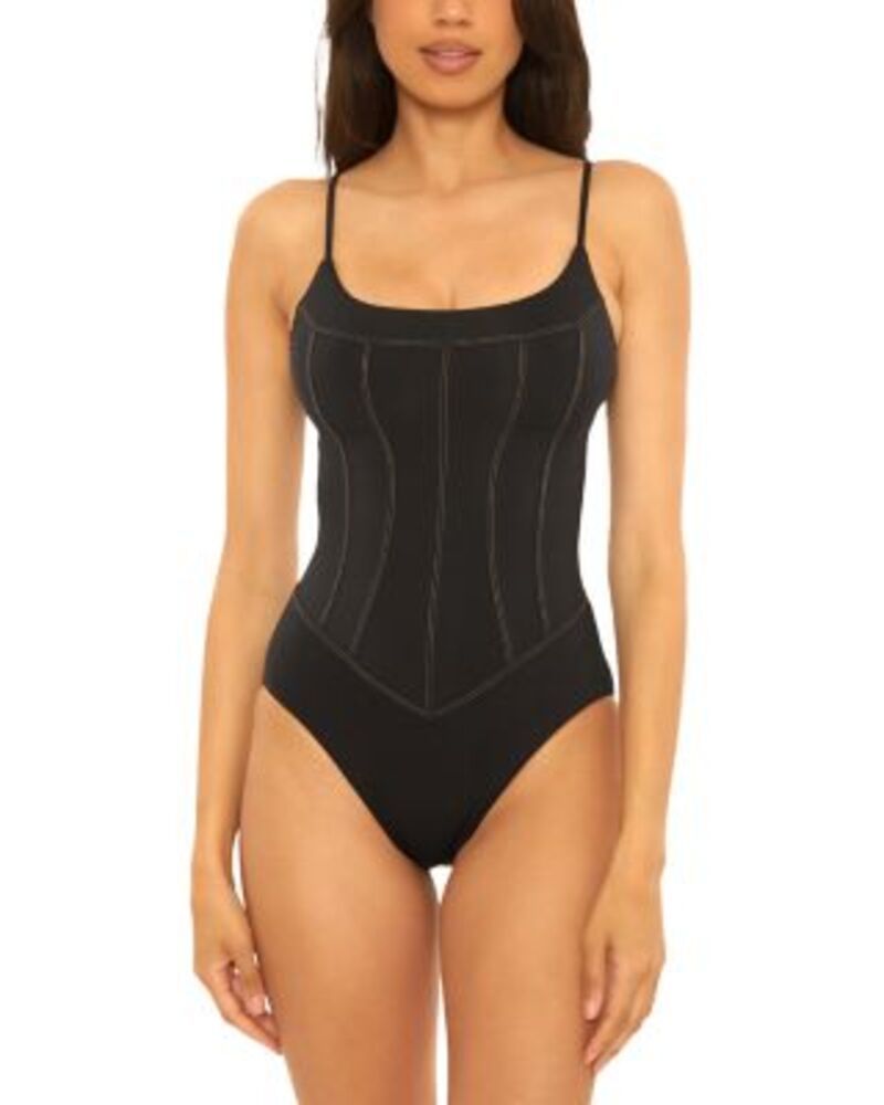 ベッカバイレベッカバーチュー レディース 水着 上下セット BECCA by Rebecca Virtue Color Code Corset Style One Piece Swimsuit Bla