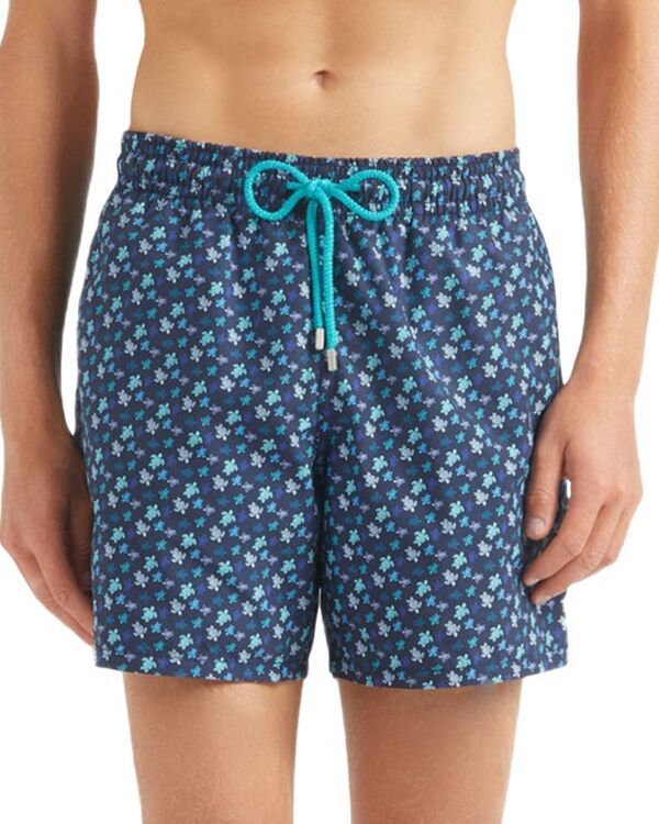 ヴィルブレクイン メンズ 水着 ハーフパンツ・ショーツ Vilebrequin Micro Ronde Des Tortues Rainbow 55 Swim Trunks Peacock Blue