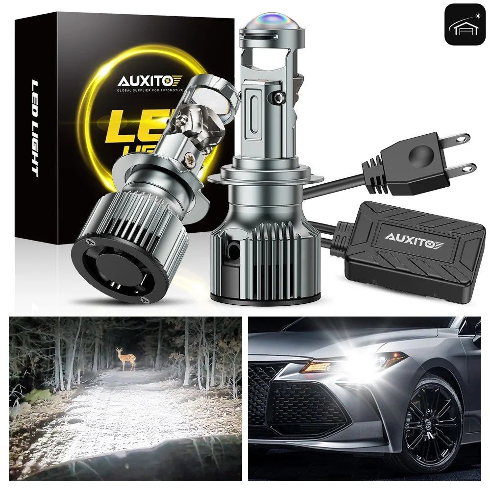 2個入り H7 LEDレンズ プロジェクターヘッドライトバルブ CANBUS ファン付き 車用ライト ヘッドランプ 7545 CSPチップ 110W 30000LM 12V