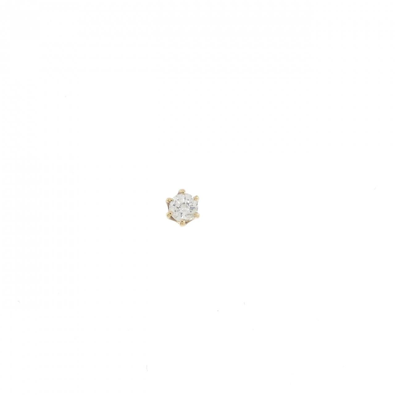 K18YG ソリティア ダイヤモンド ピアス 0.11CT 片耳