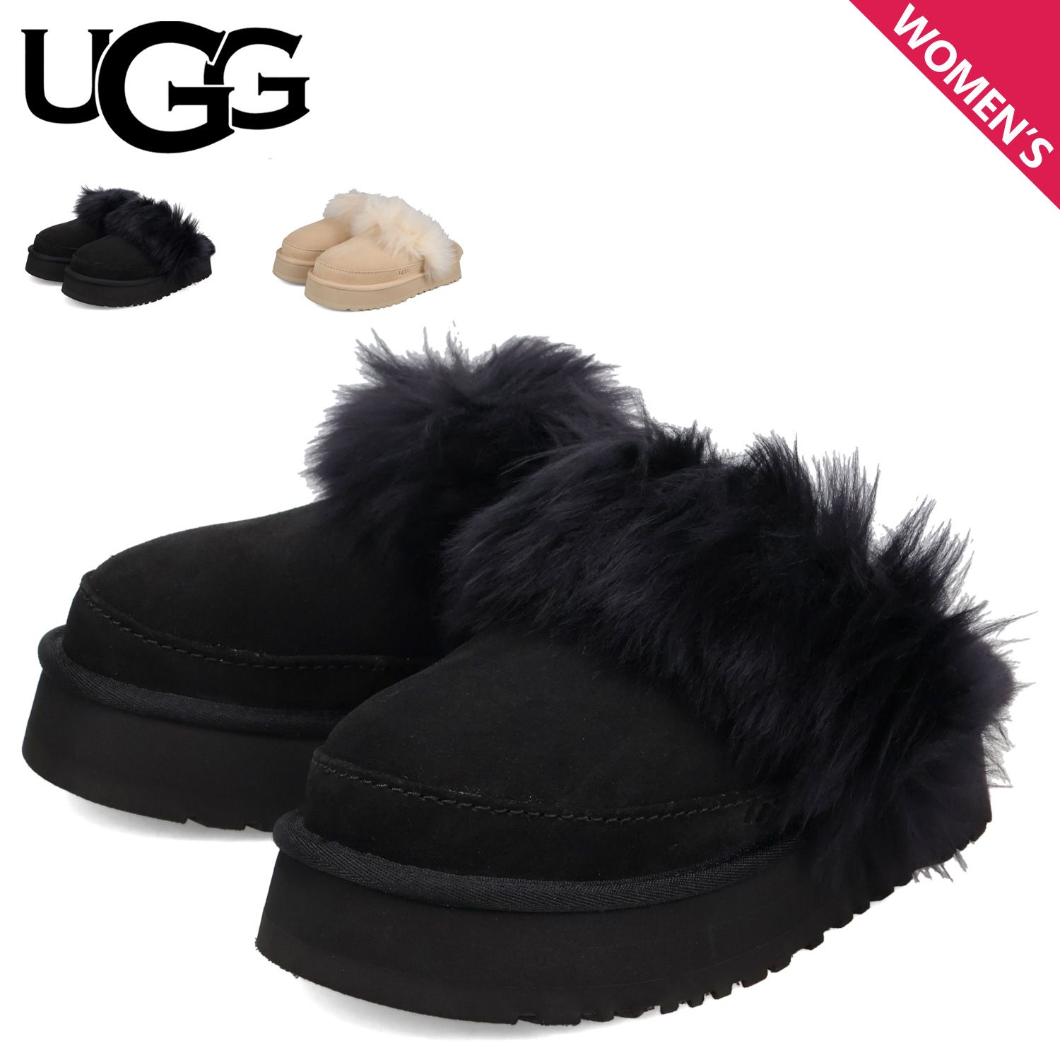 UGG アグ サンダル ファー サボ ルームシューズ レディース 厚底 シープスキン W DISQUETTE CHALET 1173930